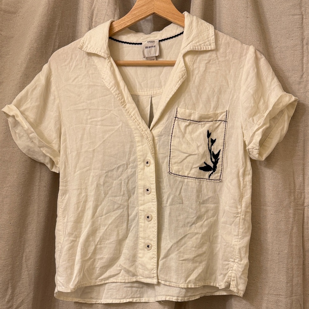 Anthropologie x Maeve embroidered top